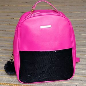 Juicy Couture Pink PVC Backpack Sequins+Free New Key Charm!